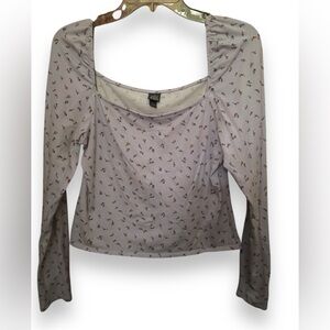WILD FABLE Pastel Purple Floral Top